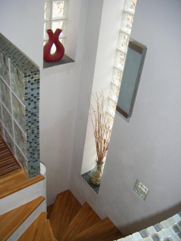 spiral wooden stairs